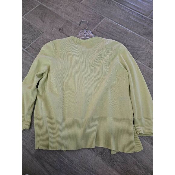 Women's Casual Corner Annex Petite Cardigan with Matching Tank Top Green and Pol - Picture 8 of 14